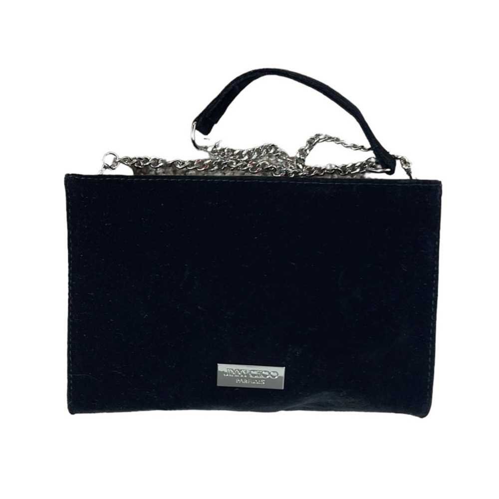 Jimmy Choo Parfums Velvet Shoulder Bag Black